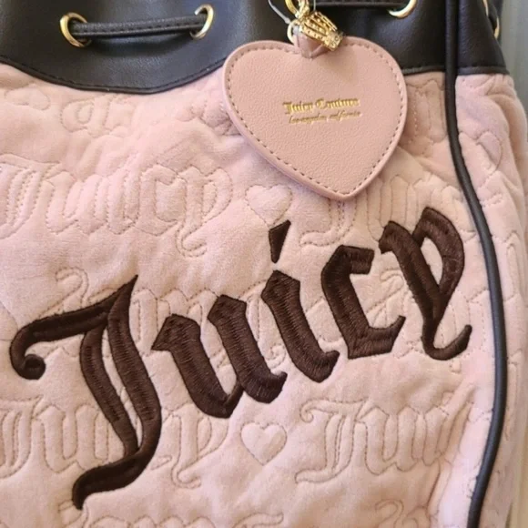 ❌SALE❌Juicy Couture Vintage Dreams Tote Daydreamer HTF dusty blush amd chocolate - Picture 4 of 7